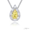 Exquisite Style: Our Timeless 1.03 ct. Certified Fancy Yellow Pear-Shaped Diamond Pendant in Platinum