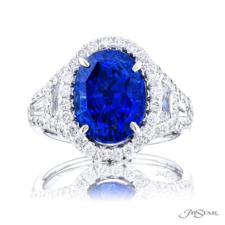 Burmese Ruby & Diamond Ring 4.18 ct. Oval CDC Certified