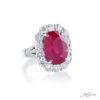 11.80 ct Burmese Ruby & Diamond Ring | Certified Oval Ruby in Platinum | Stunning Design by Jb Star