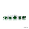 Platinum Emerald-Cut Oval and Cushion-Cut Emerald Bracelet