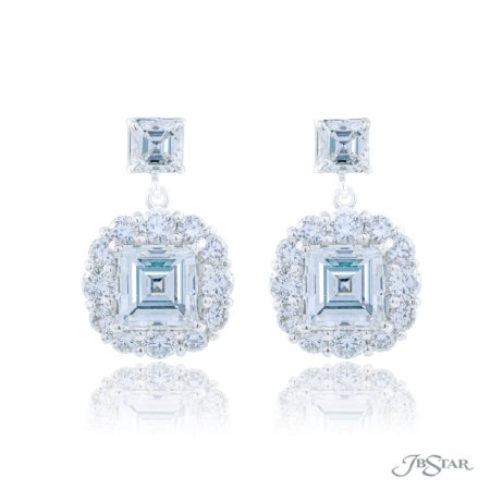 Timeless 3.09 ctw. GIA-Certified Square Emerald-Cut Diamond Drop Earrings in Platinum Timeless 3.09 ctw. GIA-Certified Square Emerald-Cut Diamond Drop Earrings in Platinum