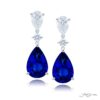 One-of-a-Kind 9.38 ctw. Certified Pear-Shaped Sapphire Drop Earrings in Platinum
