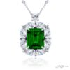 Exquisite Style: Our 3.60 ct. Certified Encircled Emerald Pendant with Pear-Shaped & Cushion-Cut Diamonds in Pure Platinum