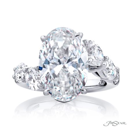 6.01 ct. GIA-Certified Oval Diamond Ring with Oval & Pear Side Stones 6.01 ct. GIA-Certified Oval Diamond Ring with Oval & Pear Side Stones