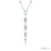 Exquisite Style: Our Signature Diamond Drop Pendant  Emerald-Cut & Tapered Baguette Diamonds in Pure Platinum