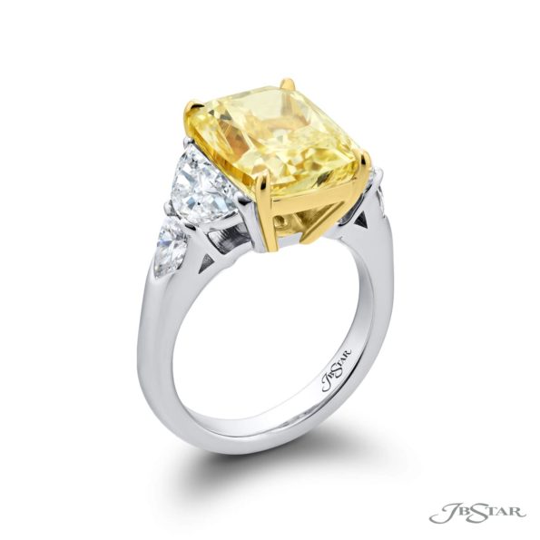 8.03 ct GIA Certified Cushion-Cut Diamond Engagement Ring | Half-Moon & Shield Diamonds in Platinum | Dazzling Design by Jb Sta