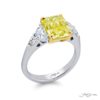 3.24 ct. GIA-Certified Radiant-Cut Fancy Yellow Diamond Ring with Half-Moon & Shield Diamonds