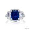 3.44 ct. Cushion-Cut Sri Lankan Sapphire & Diamond Ring in Platinum