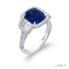 3.44 ct. Cushion-Cut Sri Lankan Sapphire & Diamond Ring in Platinum