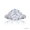 3.01 ct. GIA-Certified Oval-Cut Diamond Ring with Epaulette and Micro Pave Accents in Platinum
