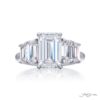 3.01 ct. GIA-Certified Emerald-Cut Diamond Ring with Matching Side Stones in Platinum