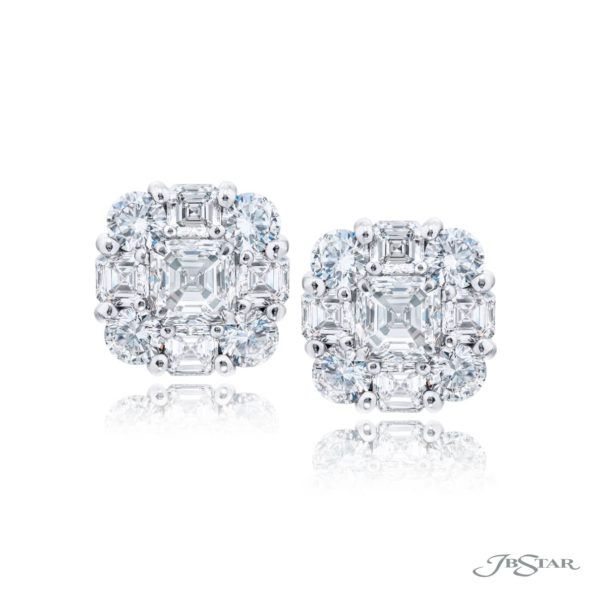 Timeless 5.62 ctw. Emerald-Cut Diamond Stud Earrings in Platinum