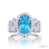 2.98 ct. Certified Oval Paraiba & Diamond Micro Pave Ring in Platinum