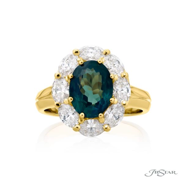 2.78 ct. GIA Certified Oval Alexandrite & Diamond Ring in 18KY Gold