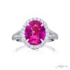 4.02 ct. GIA Certified Oval Pink Sapphire & Diamond Ring in Platinum