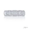 Diamond wedding band emerald-cut East to West