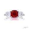 Stunning 2.32 ct. GIA Certified Burmese Ruby & Cushion Diamond Ring in Platinum