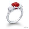 Stunning 2.32 ct. GIA Certified Burmese Ruby & Cushion Diamond Ring in Platinum