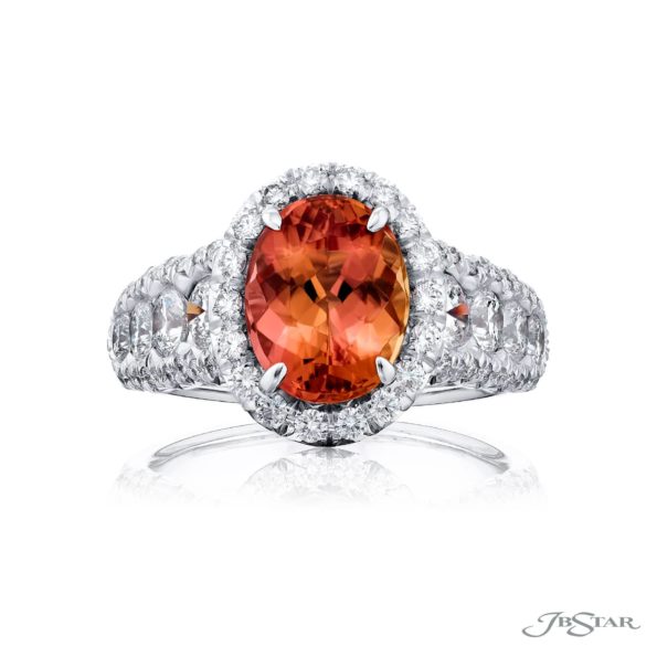 2.79 ct. Imperial Topaz & Diamond Ring in Platinum