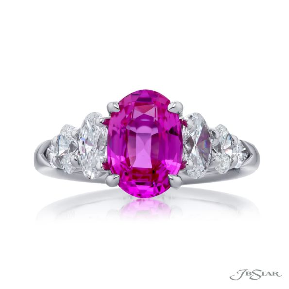 2.09 ct. GIA-Certified Oval-Cut Diamond Ring with Oval & Shield Accents