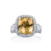 4.98 ct. GIA Certified Yellow Sapphire & Diamond Ring in Platinum & 18k Yellow Gold