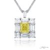 Exquisite Style: Timeless 1.72 ct. GIA Certified Diamond Pendant  Radiant-Cut & Emerald-Cut Diamonds in Pure Platinum