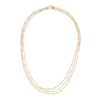 18KY Gold Round Diamond Three-Row Bezel Necklace