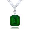 Platinum Emerald-Cut Vivid Emerald Certified Pendant
