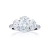 3.02 ct. GIA-Certified Oval-Cut Diamond Ring with Oval Side Stones in Platinum