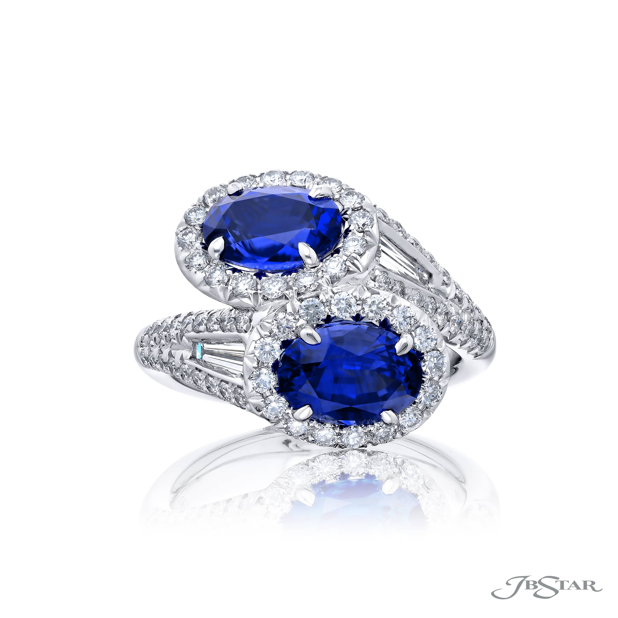 Breathtaking Radiance: Twogether Sapphire Ring  Oval Paraiba with Tapered Baguette & Micro Pave Diamonds in Pure Platinum Breathtaking Radiance: Twogether Sapphire Ring  Oval Paraiba with Tapered Baguette & Micro Pave Diamonds in Pure Platinum