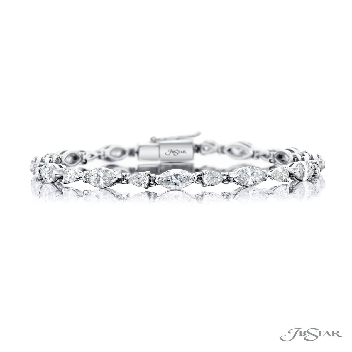 Platinum Marquise and Pear-Shaped Diamond Bracelet