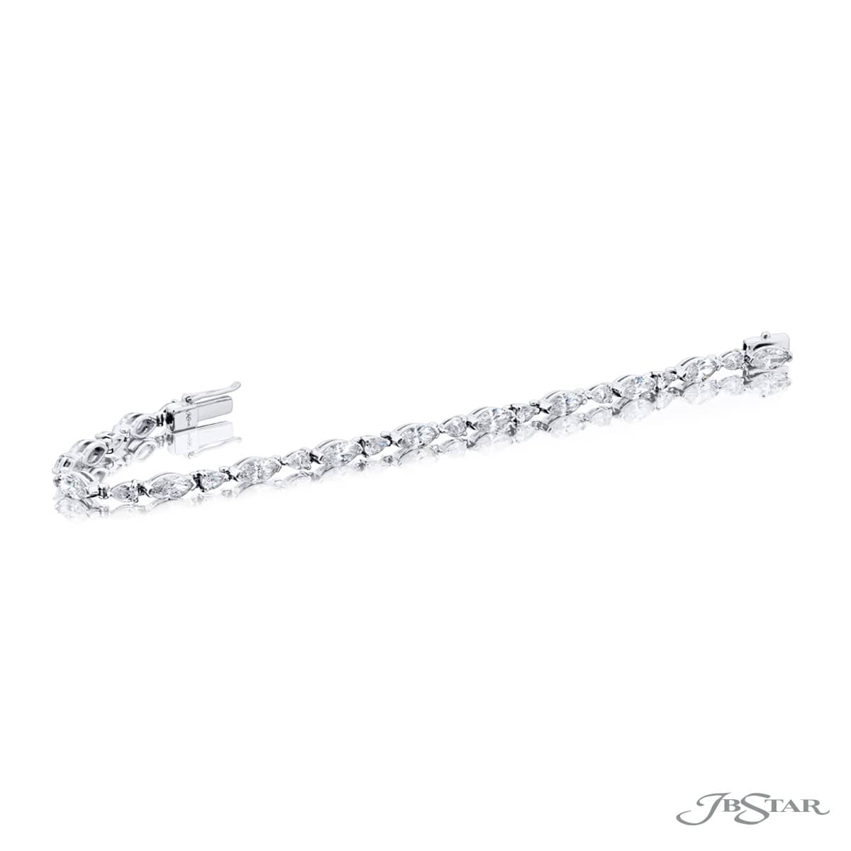 Platinum Marquise and Pear-Shaped Diamond Bracelet