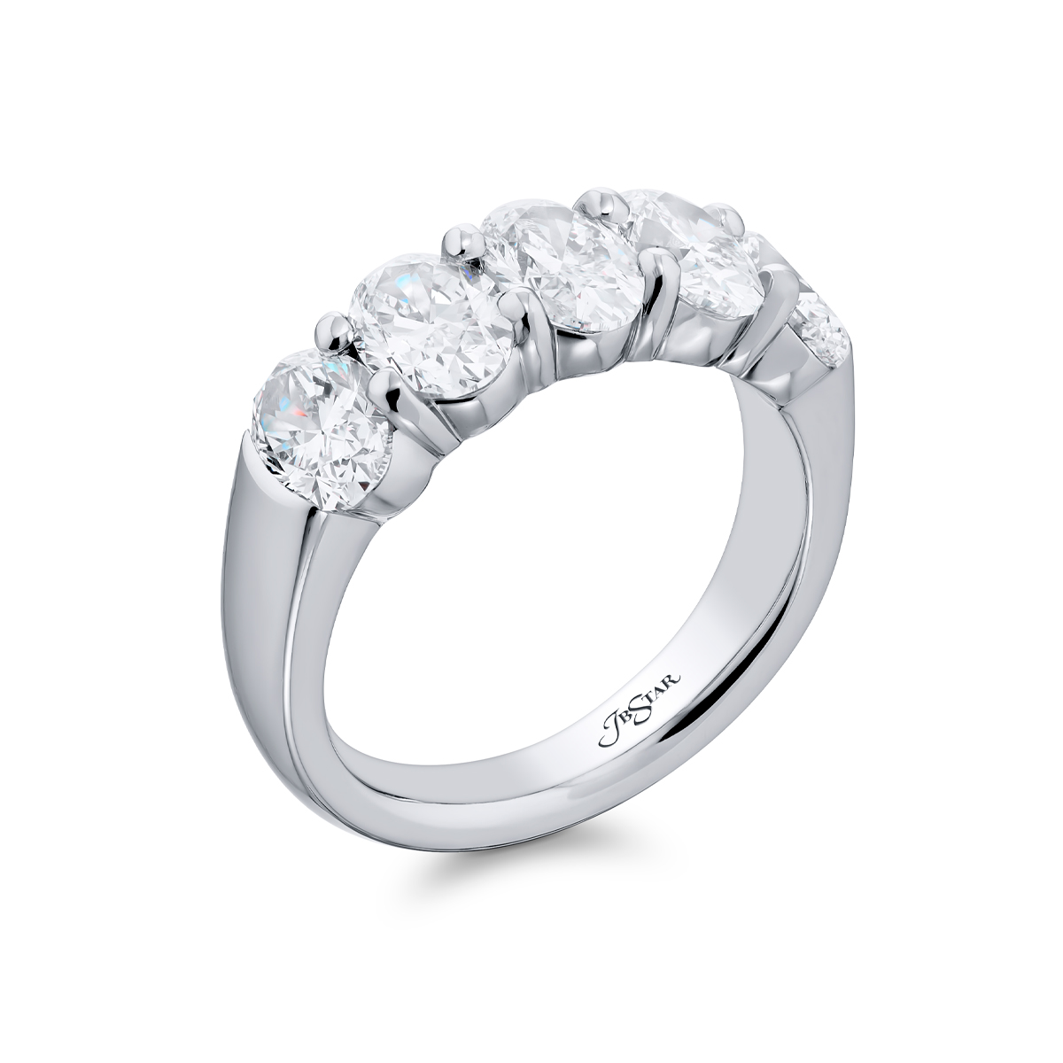 Platinum Oval Certified Diamond Band