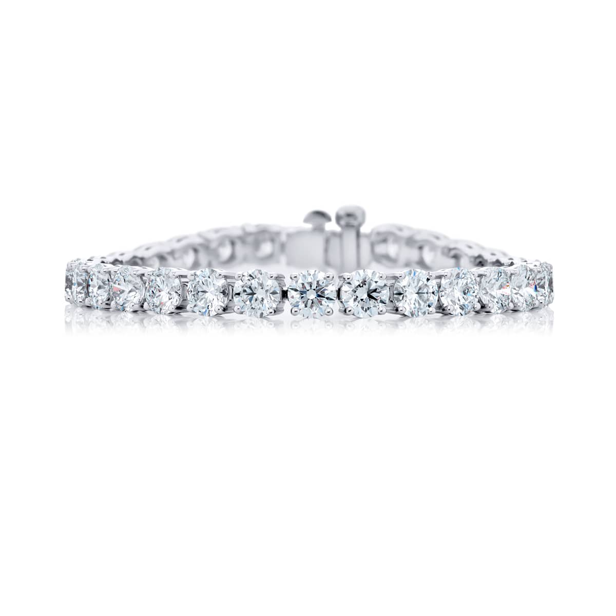 Platinum Round Diamond Certified Bracelet
