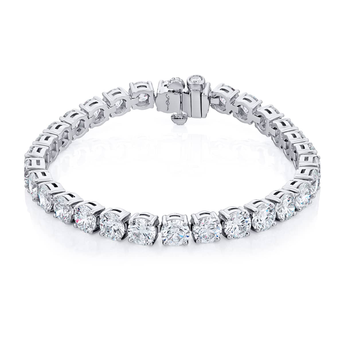 Platinum Round Diamond Certified Bracelet