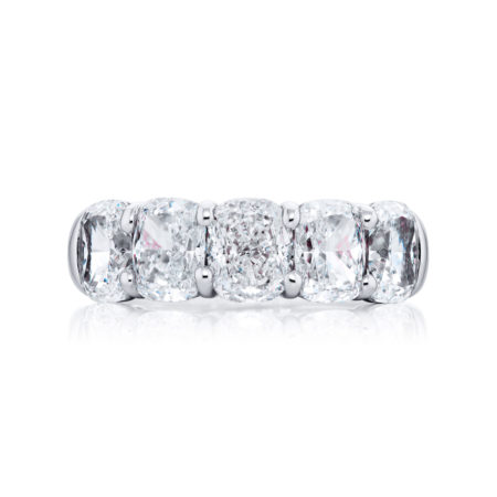 Platinum Cushion-Cut GIA-Certified Diamond Band