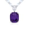 Platinum Cushion-Cut No-Heat Purple Sapphire GIA Certified Pendant