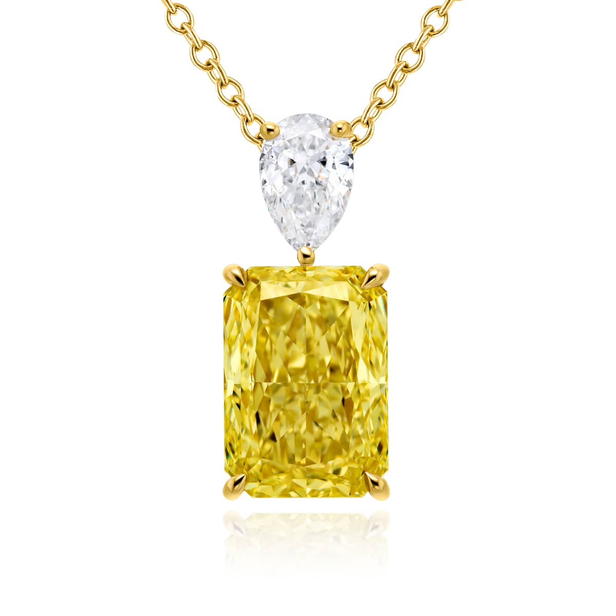 18K Yellow Gold Radiant-Cut Fancy Yellow Diamond GIA Certified Pendant 18K Yellow Gold Radiant-Cut Fancy Yellow Diamond GIA Certified Pendant