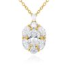 18K Yellow Gold Oval Diamond Certified Pendant