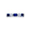 Platinum Emerald-Cut Sapphire East-West Bezel Band