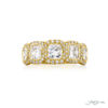 18K Yellow Gold Cushion-Cut Diamond Bezel Band