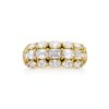18K Yellow Gold Oval and Emerald-Cut Diamond Three-Row Band