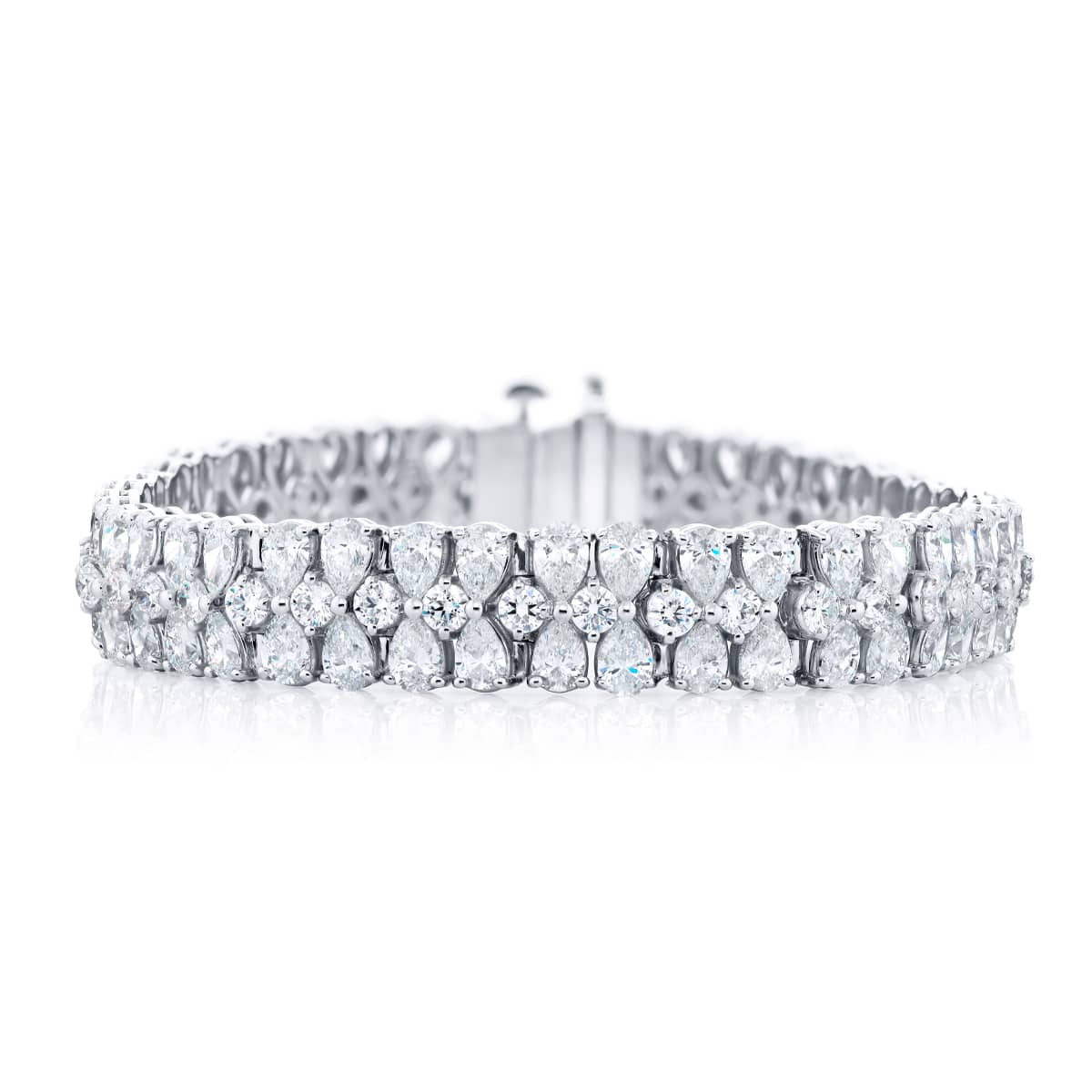 Platinum Pear-Shaped and Round Diamond Bracelet Platinum Pear-Shaped and Round Diamond Bracelet