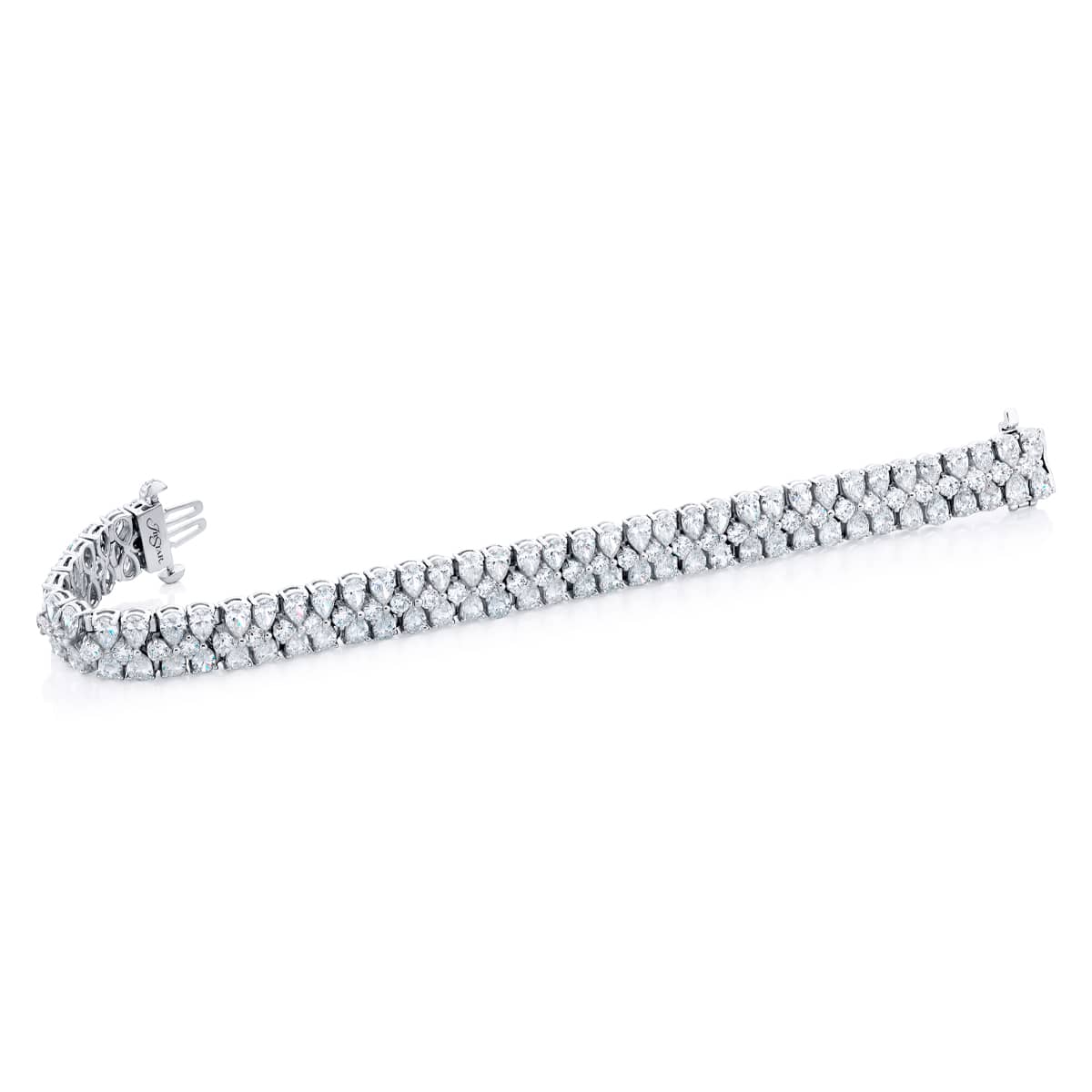 Platinum Pear-Shaped and Round Diamond Bracelet Platinum Pear-Shaped and Round Diamond Bracelet